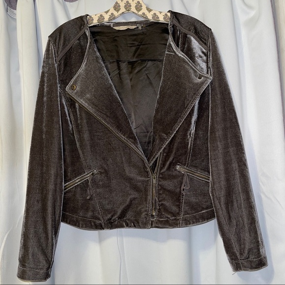 Soft Surroundings Jackets & Blazers - Soft Surroundings Velvet Moto Zip Jacket